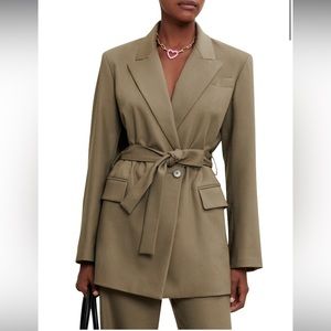 Maje Tie Waisted Belted Blazer